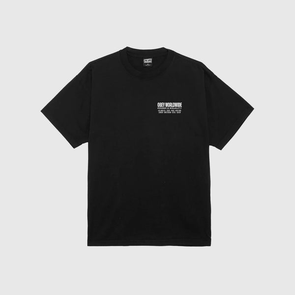 Obey Worldwide Power & Equality Heavy Tee - Jet Black - Front
