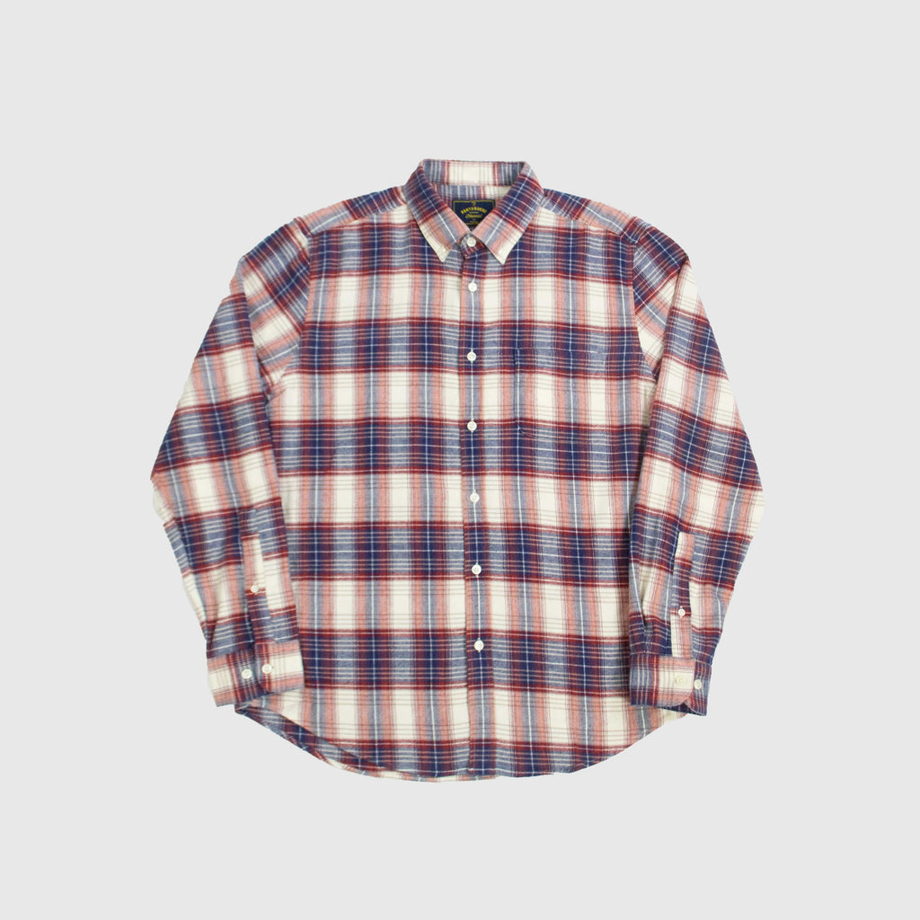 Portuguese Flannel Liber Shirt - Oatmeal / Navy - Front