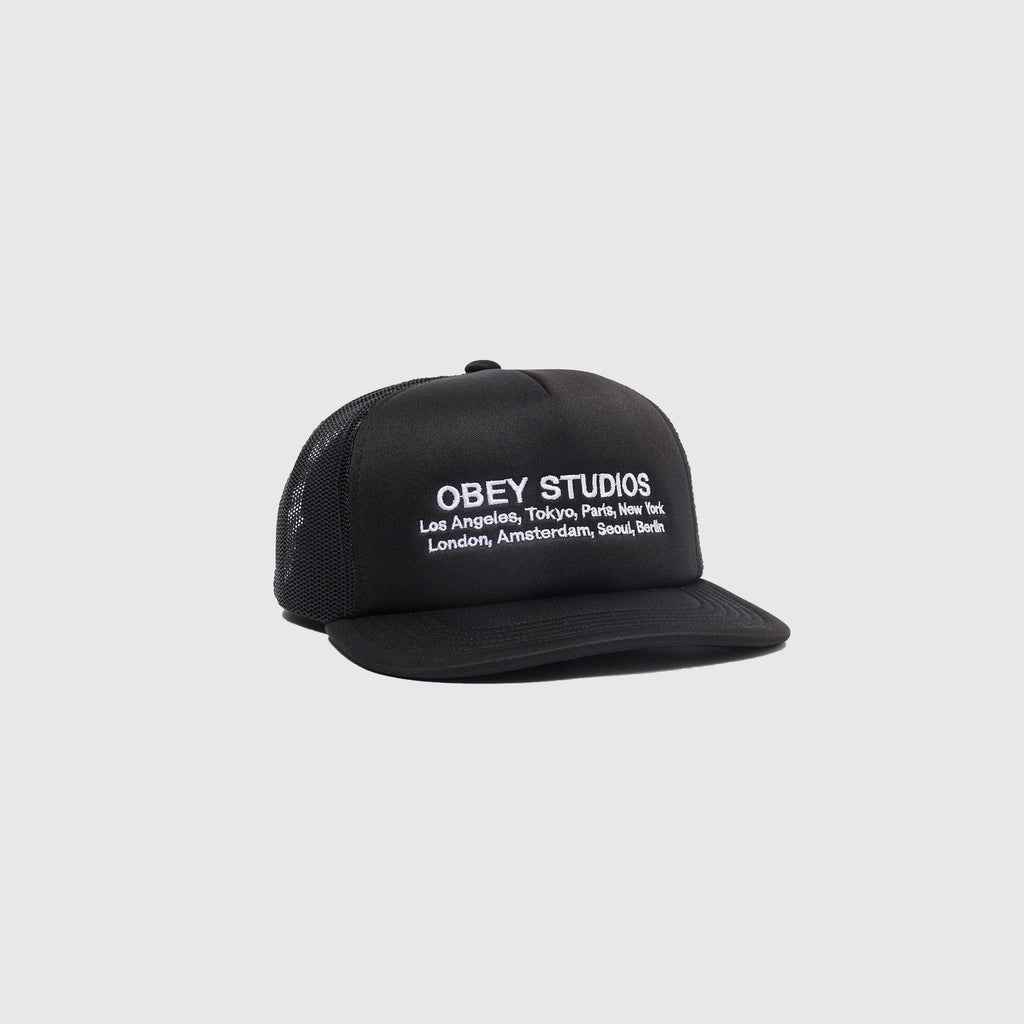 Obey Studios Trucker - Black - Front