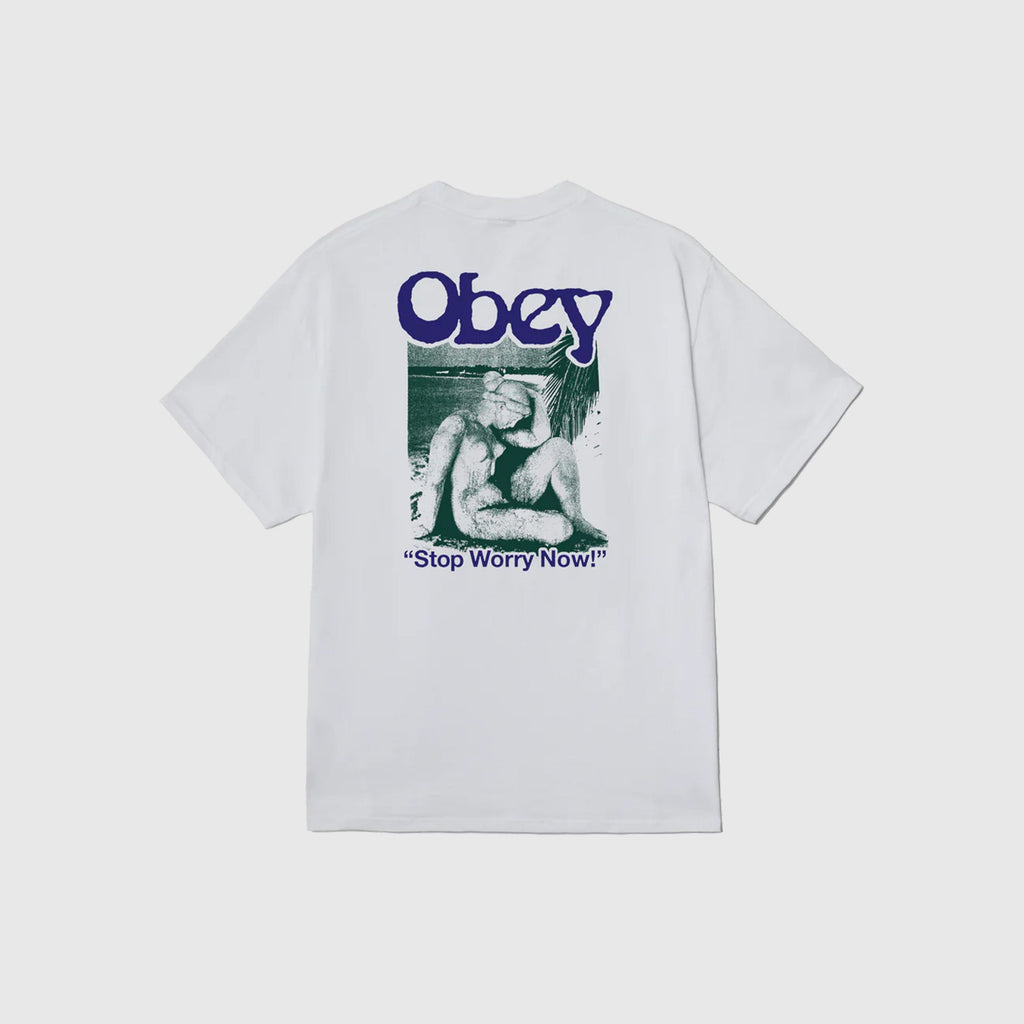 Obey Stop Worry Now Tee - White - Back