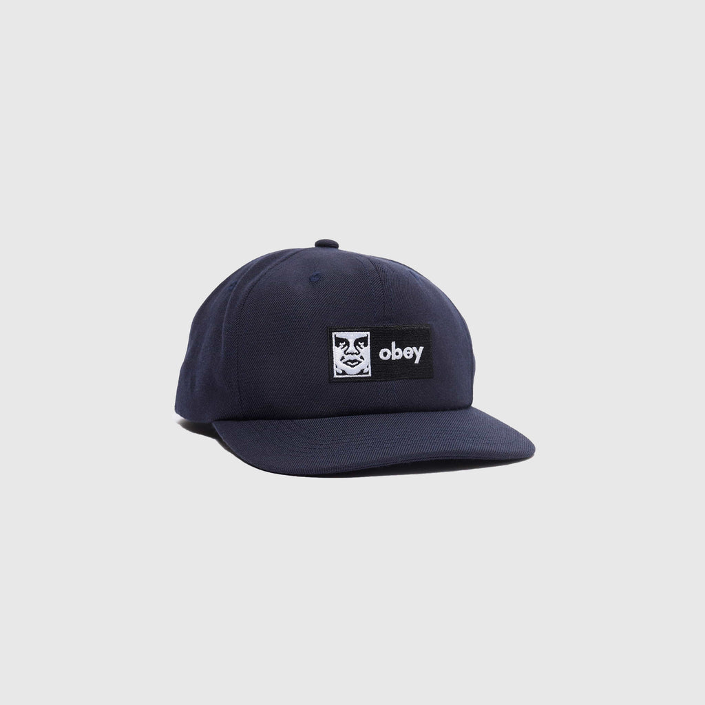 Obey Case 6 Panel Classic Snap Back - Navy - Front