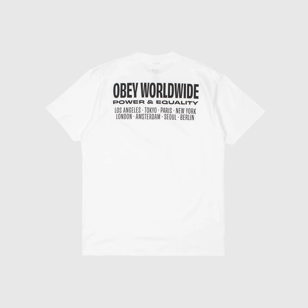 Obey Worldwide Power & Equality Heavy Tee - White - Back