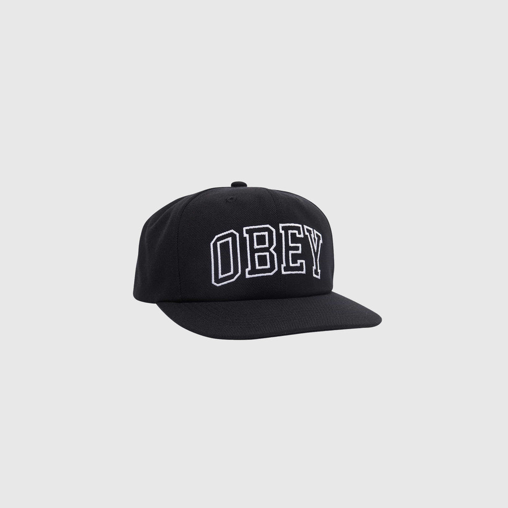 Obey Rush 6 Panel Classic Snap Back - Black - Front