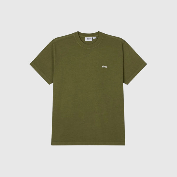 Obey Lowercase Pigment Tee - Pigment Moss Green - Front