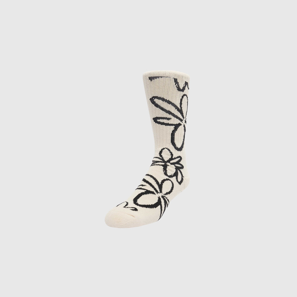 Obey Floral Socks - Unbleached - Front