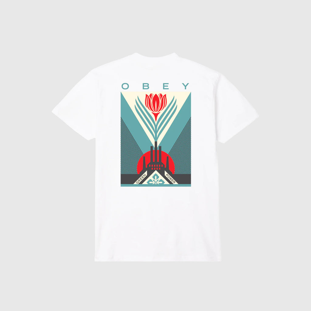 Obey Green Power Factory - White - Back