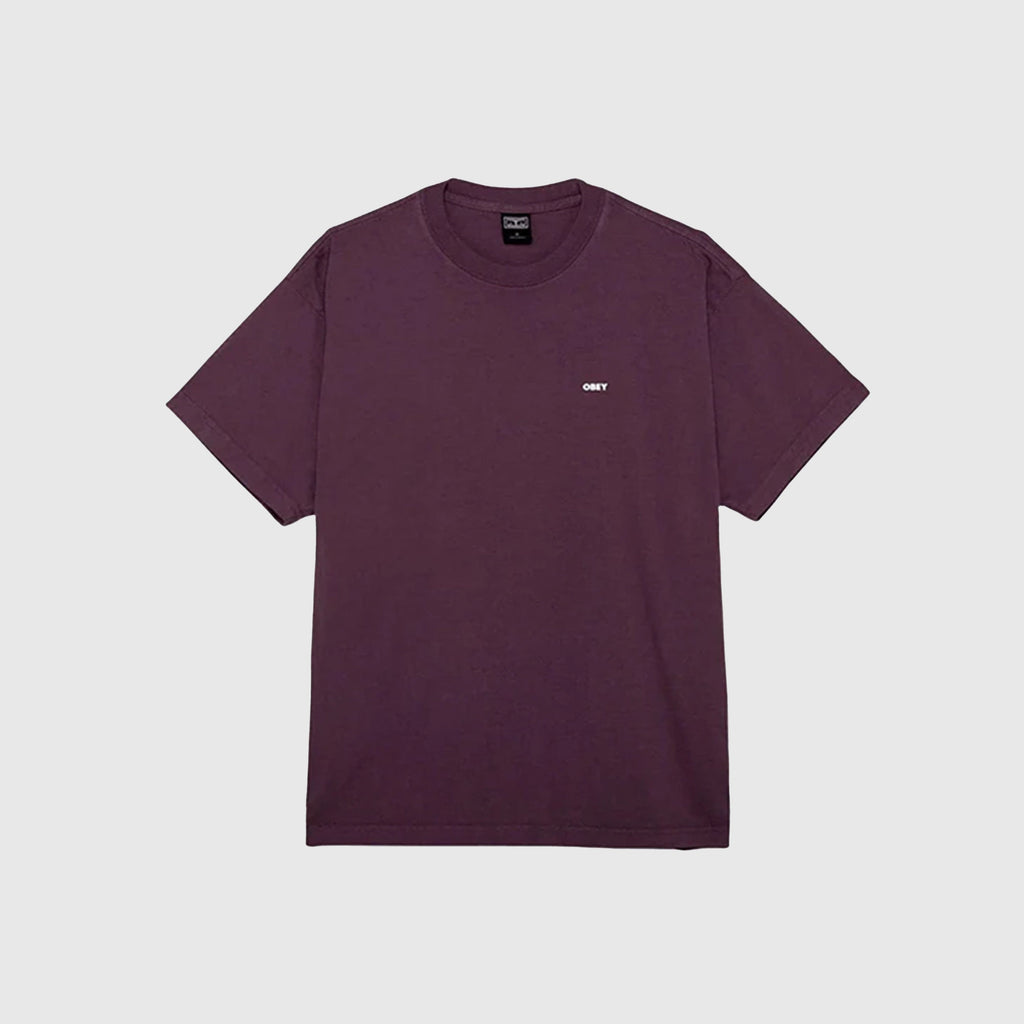 Obey Bold Icon Heavy Weight Tee - Plum Perfect - Front