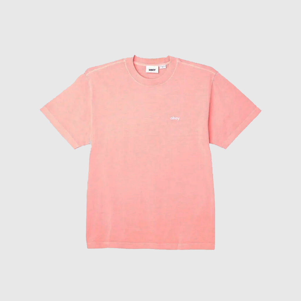 Obey Lowercase Pigment Tee - Pigment Shell Pink - Front