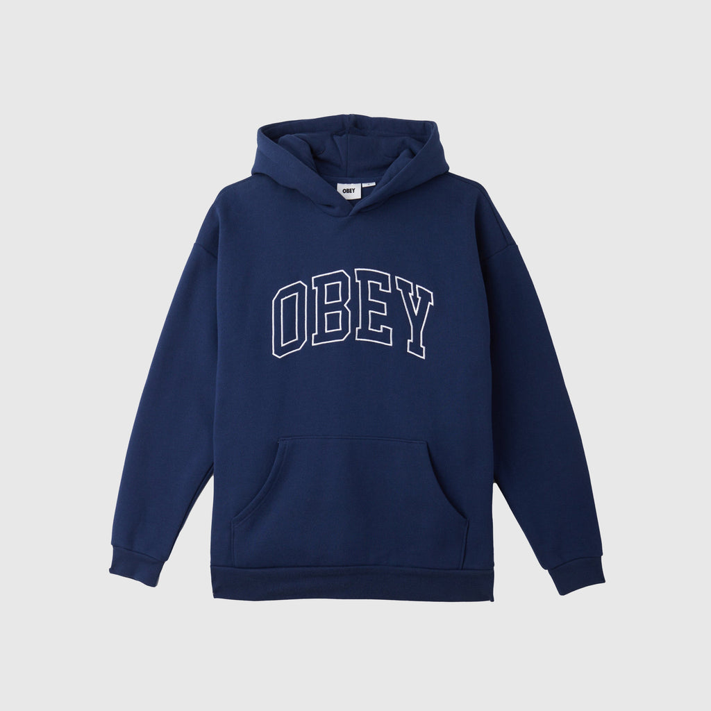 Obey Institute Extra Heavy Hood - Academy Navy - Front