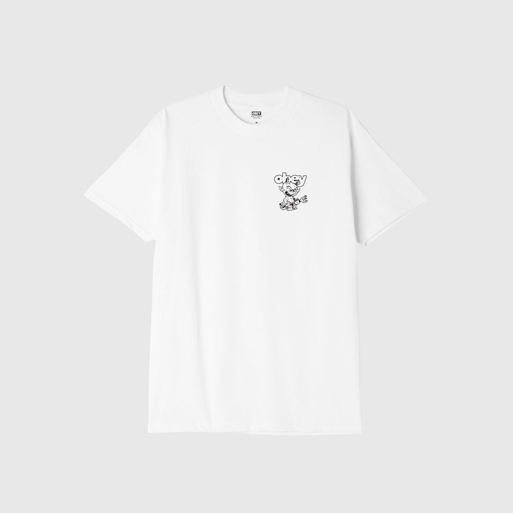 Obey Demon Tee - White - Front