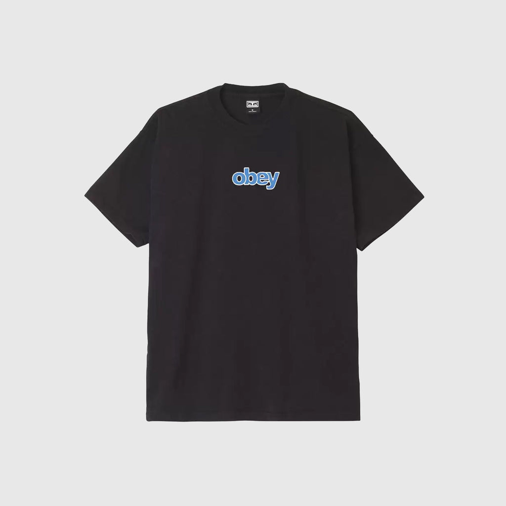 Obey Stack Heavyweight Tee - Off Black - Front