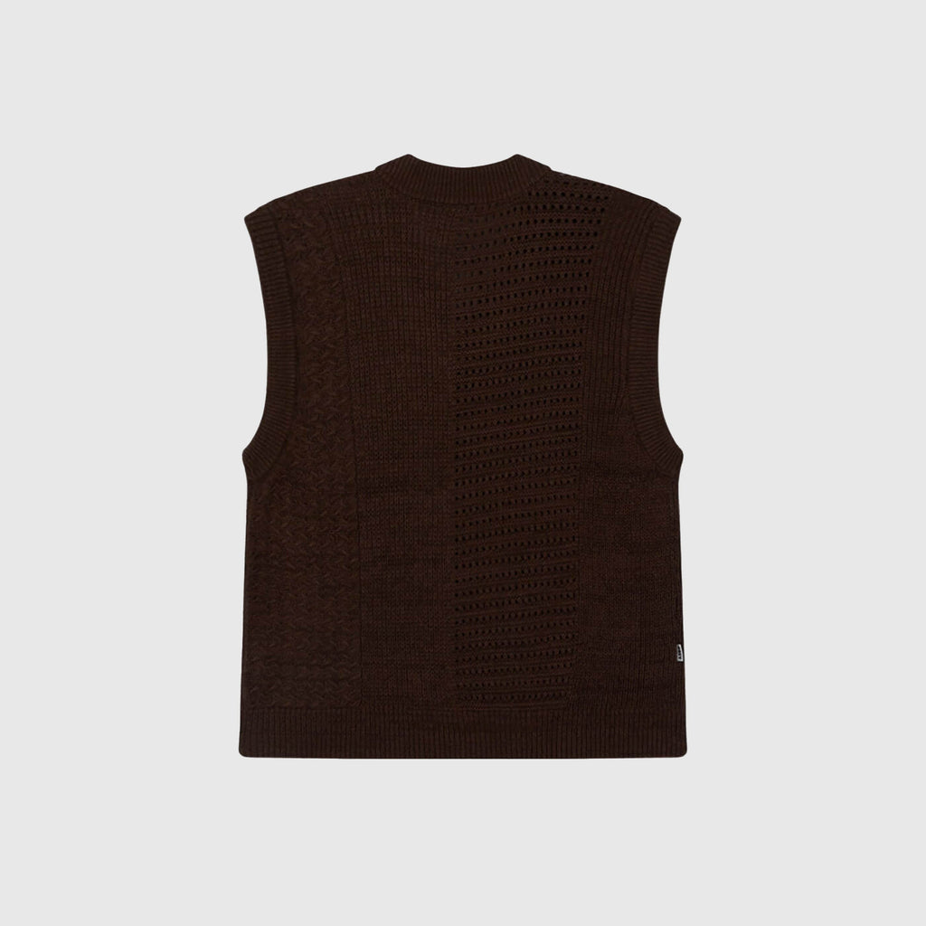 Obey Garret Sweater Vest - Java Brown - Back