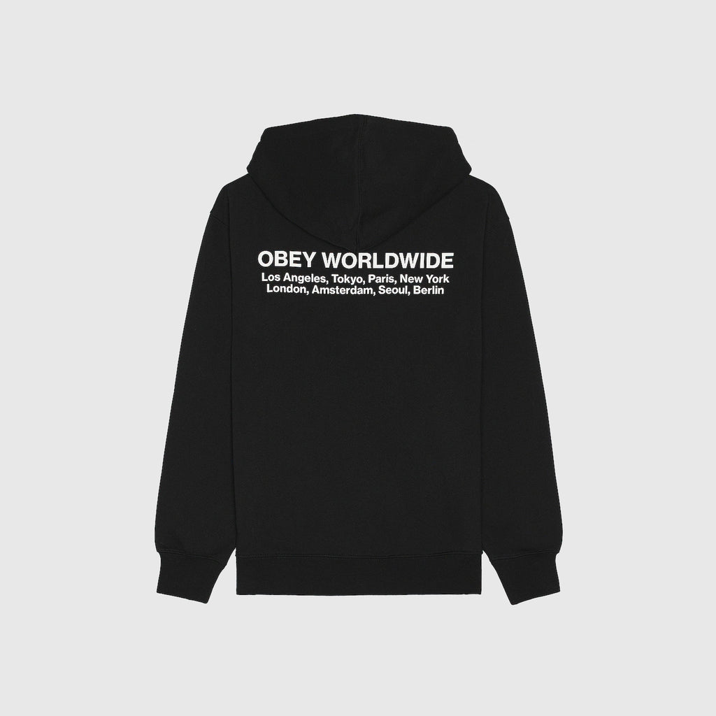 Obey Worldwide Cities Hood - Black - Back