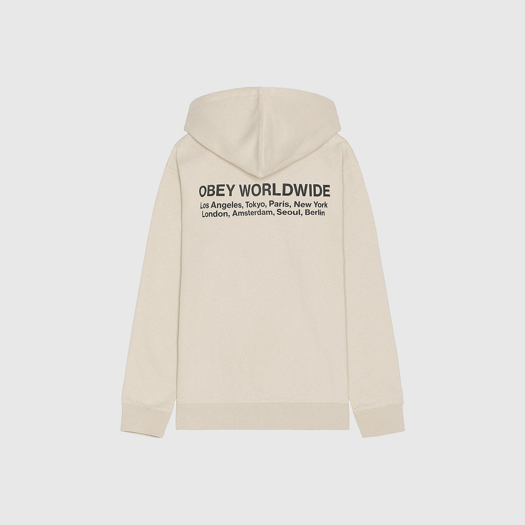 Obey Worldwide Cities Hood - Silver Grey - Back
