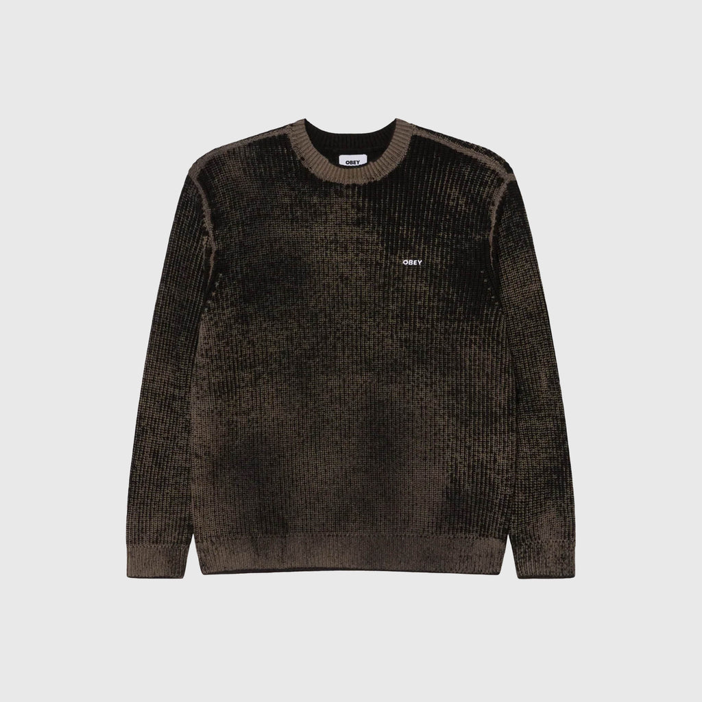 Obey Spray Effect Sweater - Black Multi - Front