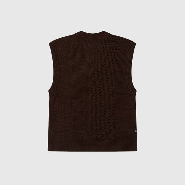 Obey Garret Sweater Vest - Java Brown - Back