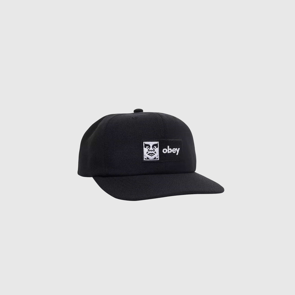 Obey Case 6 Panel Classic Snap Back - Black - Front