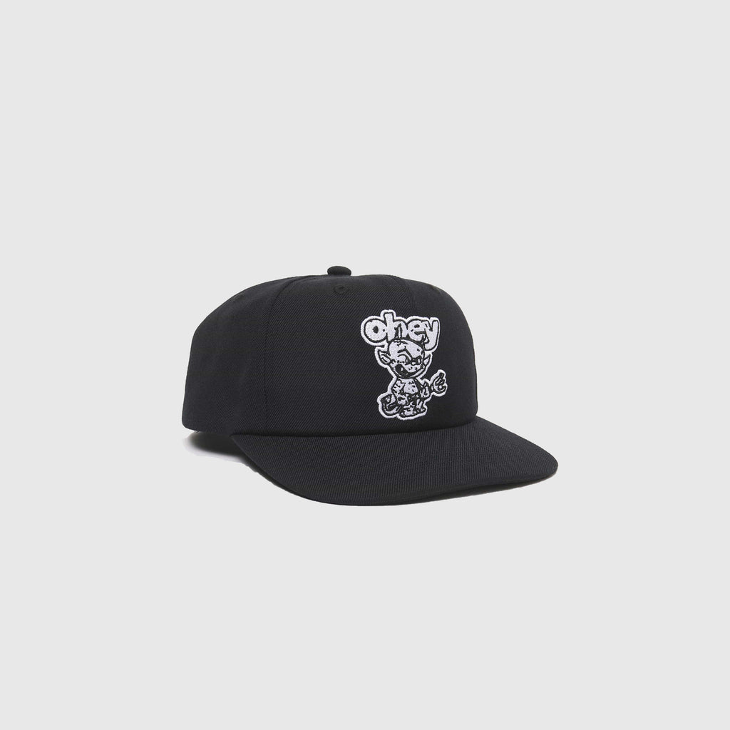 Obey Devil 6 Panel Classic Snap Back - Black - Front