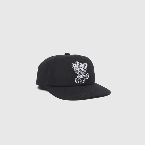 Obey Devil 6 Panel Classic Snap Back - Black - Front