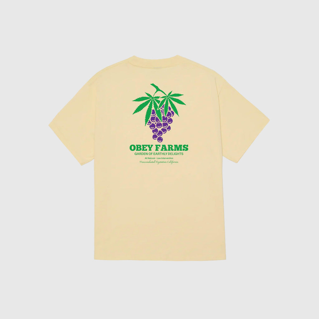 Obey Farms Tee - Pale Yellow - Back