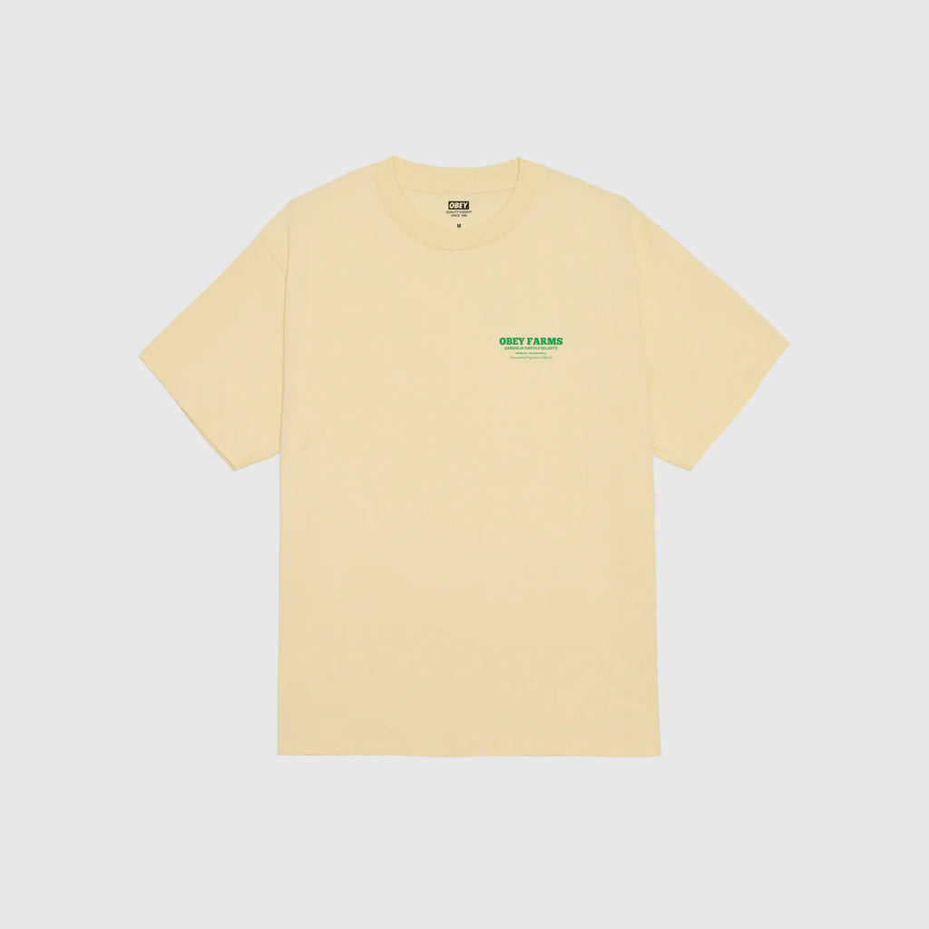 Obey Farms Tee - Pale Yellow - Front