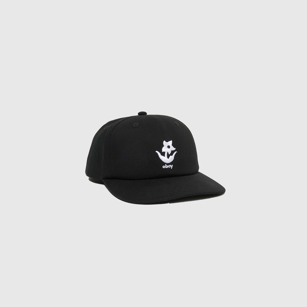 Obey Plant 6 Panel Snapback - Black - Front