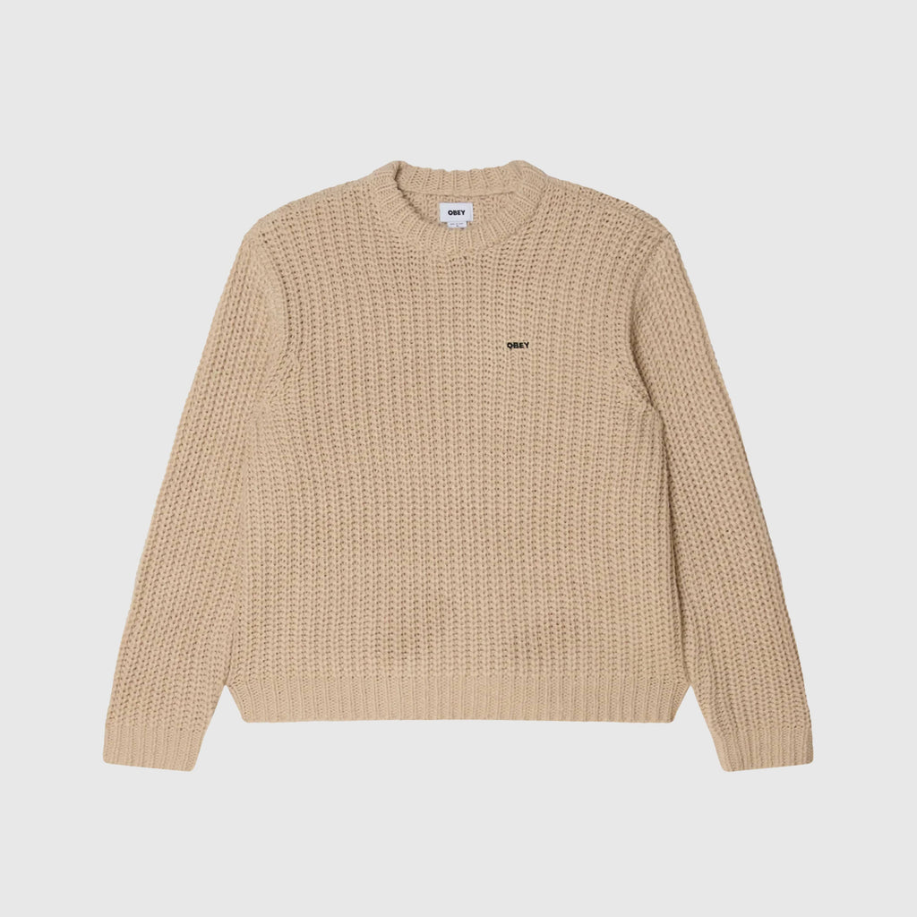 Obey Bold Chunky Sweater - Oatmeal - Front