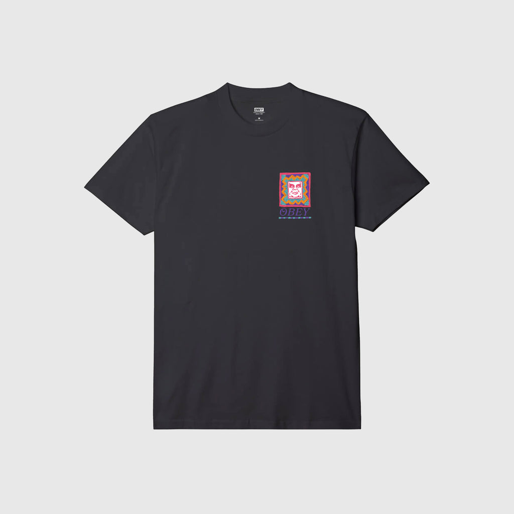 Obey Throwback Tee - Black - Front