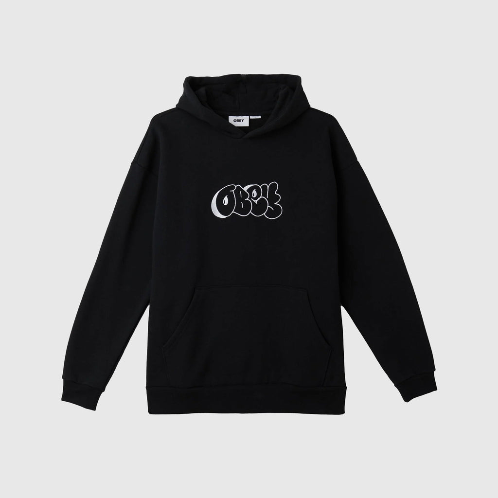 Obey Etch Extra Heavy Hood - Black - Front