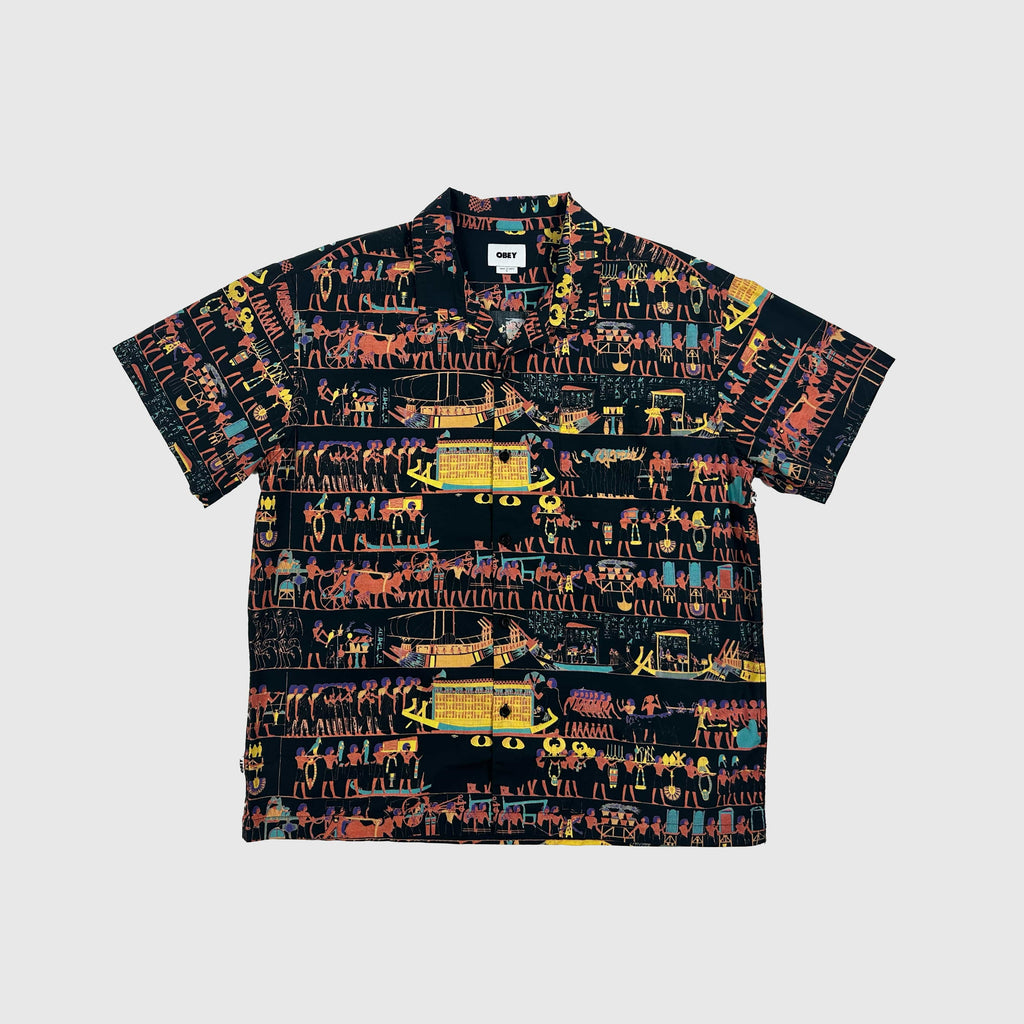 Obey Heiro Woven Shirt - Black Multi - Front