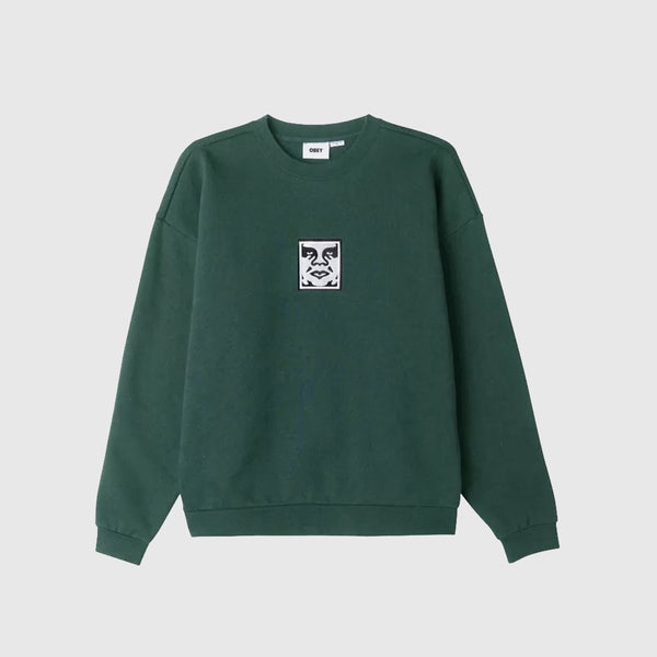 Obey Icon Extra Heavy Crew II - Dark Cedar - Front