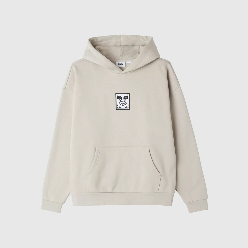 Obey Icon Extra Heavy Hood II - Silver Grey - Front
