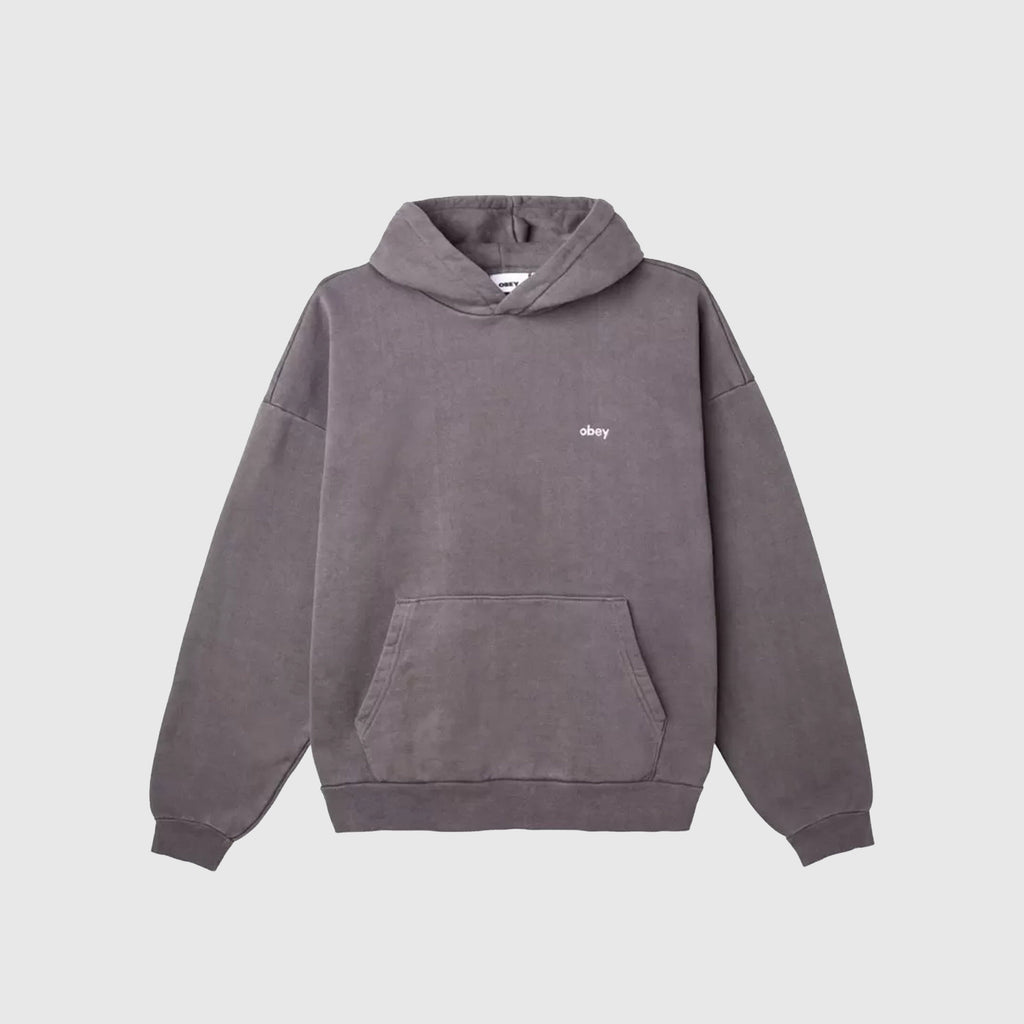 Obey Lowercase Pigment Hood - Pigment Digital Black - Front