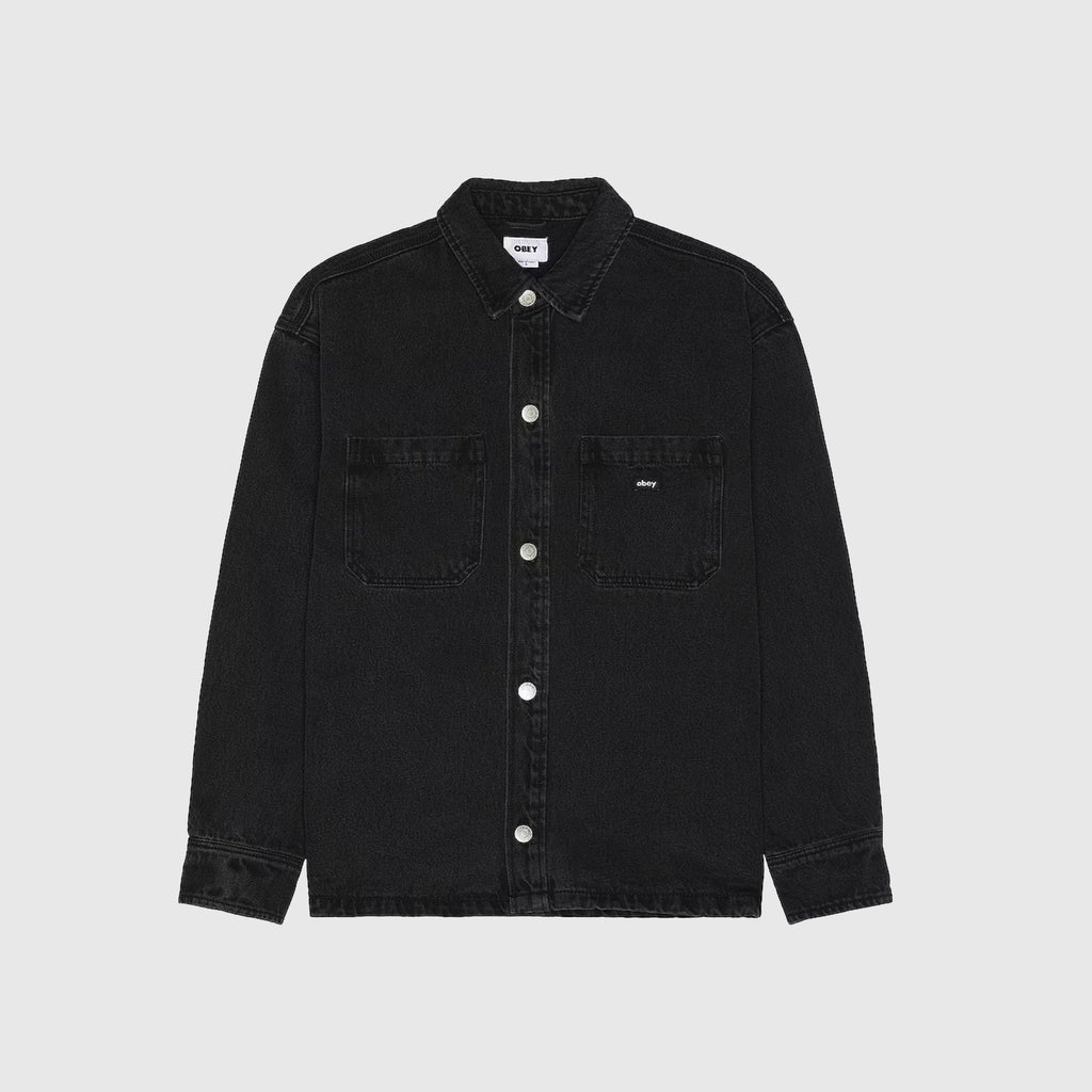 Obey Milton Shirt Jacket - Faded Black - Front