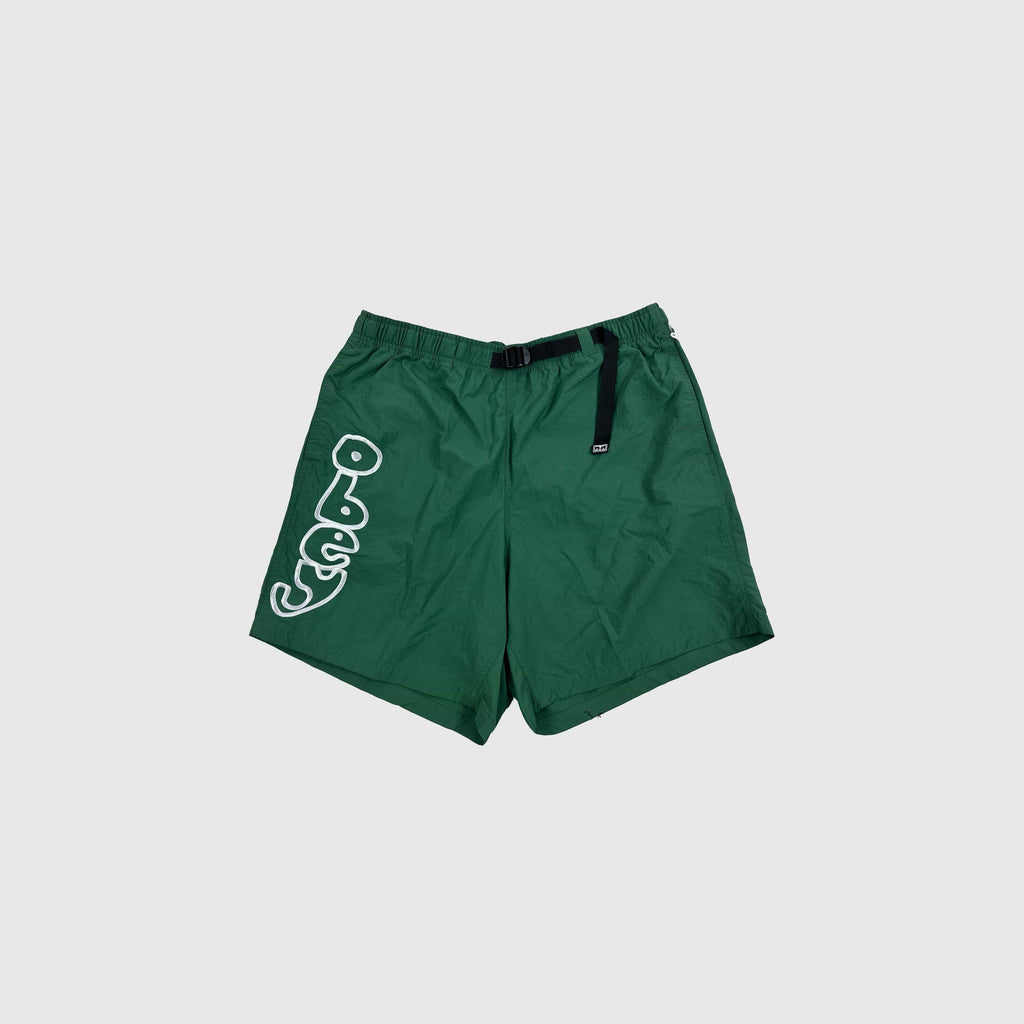 Obey Resound Web Belt Short - Palm Leaf - Front