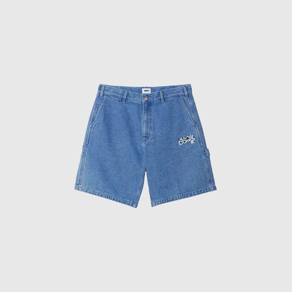 Obey Time Carpenter Denim Short - Light Indigo - Front