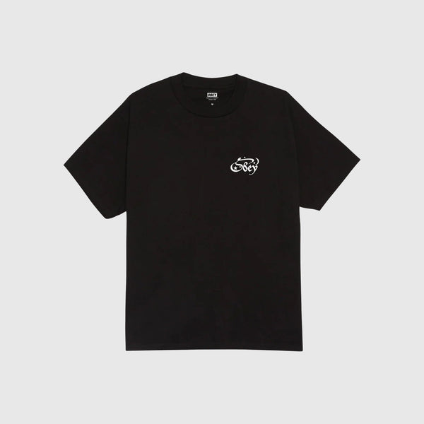 Obey SS Moon & Stars Tee - Black Front