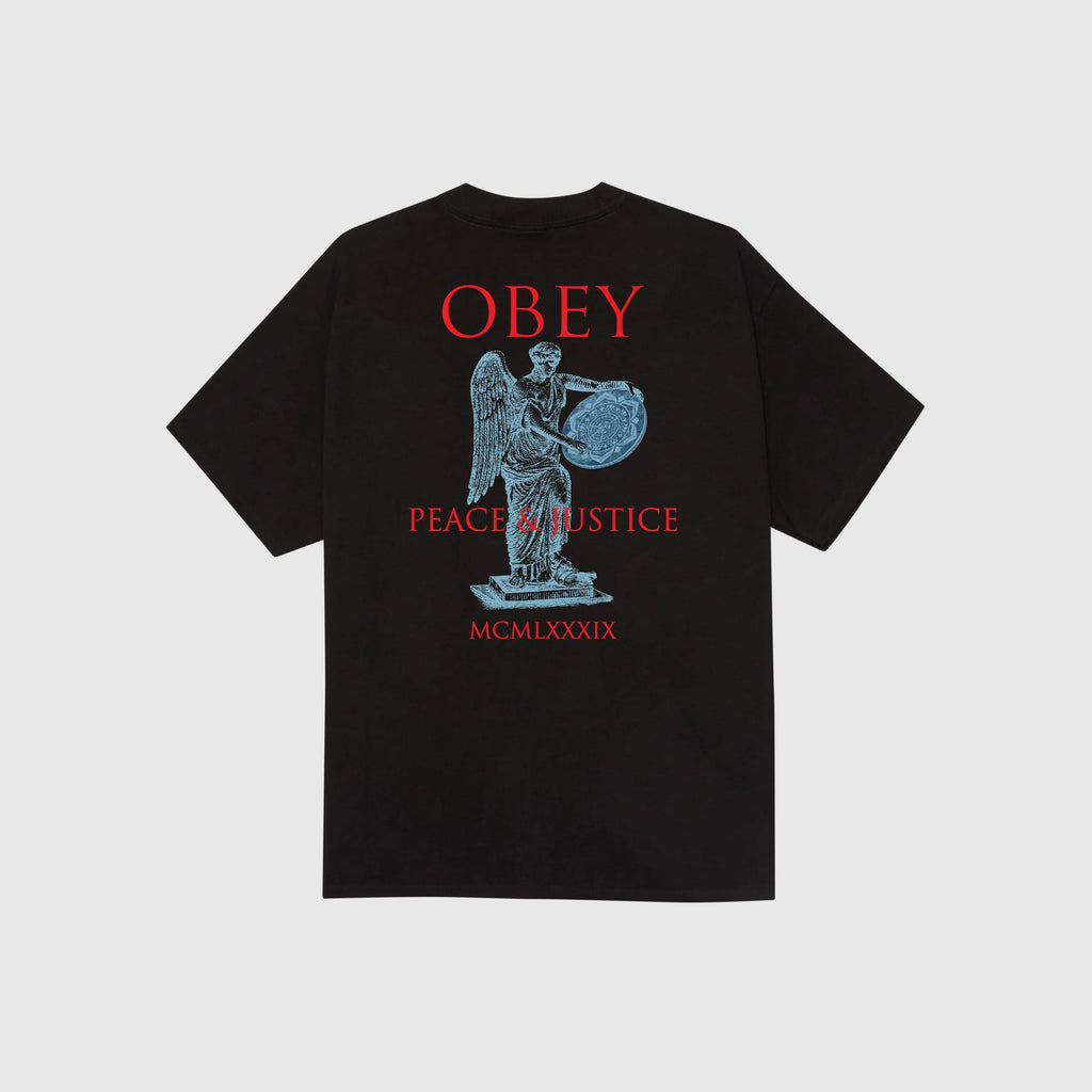 Obey SS Peace & Justice Statue Tee - Black Back 