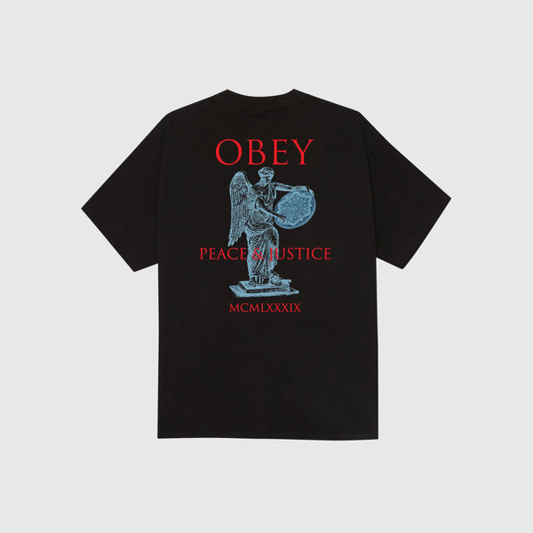 Obey SS Peace & Justice Statue Tee - Black Back 