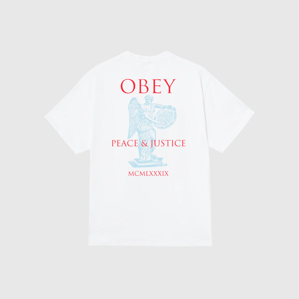 Obey SS Peace & Justice Statue Tee - White Back Print