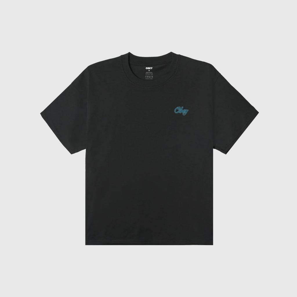 Obey Airbrushed Rose Tee - Vintage Black - Front
