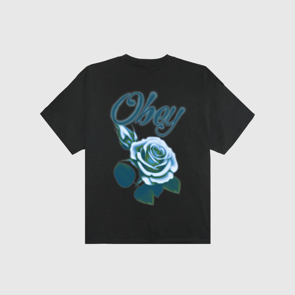 Obey Airbrushed Rose Tee - Vintage Black - Back