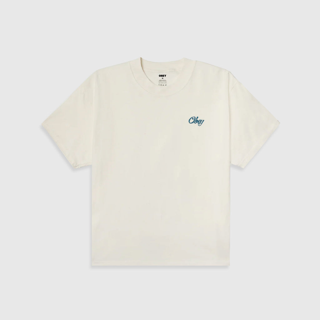 Obey Airbrushed Rose Tee - Vintage White - Front