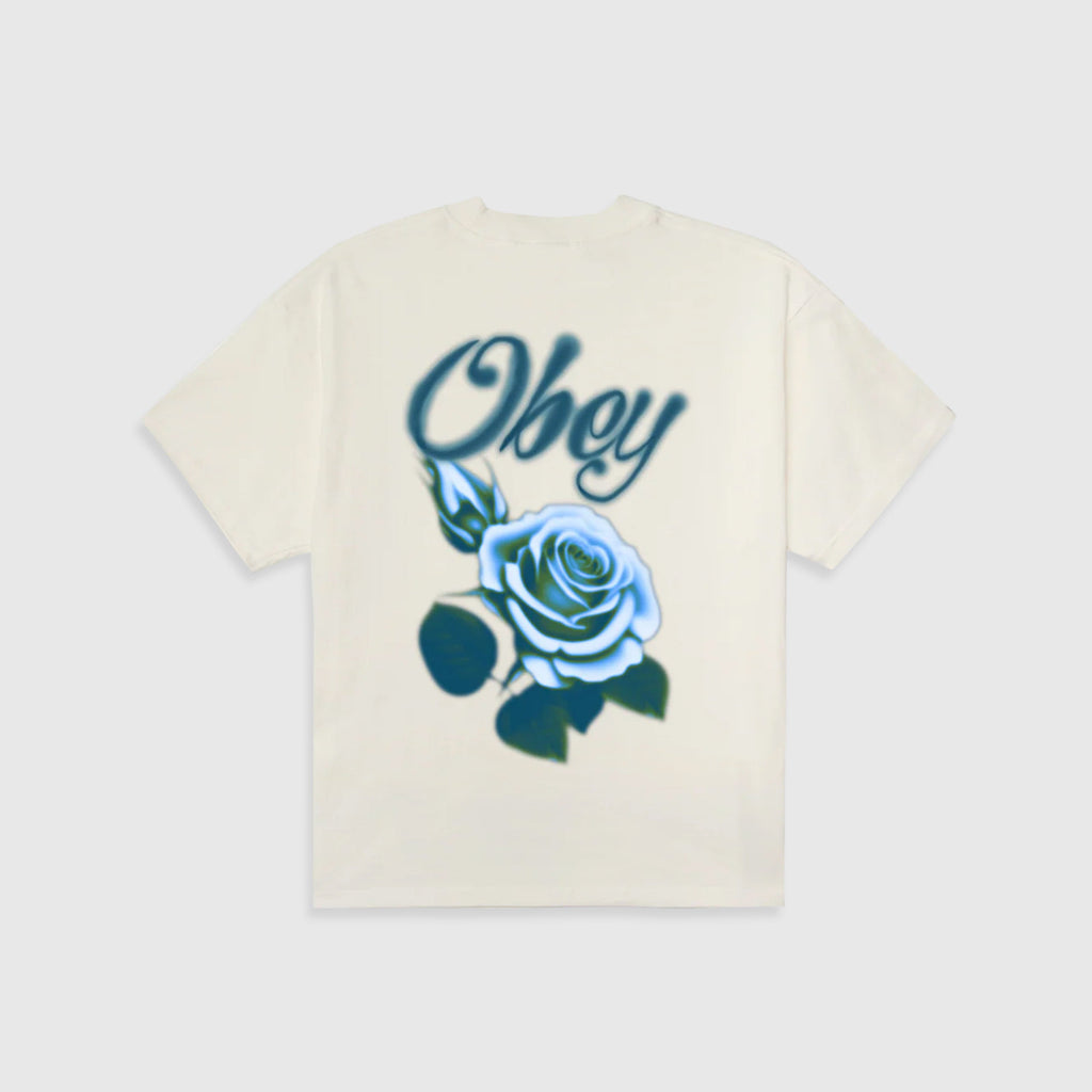 Obey Airbrushed Rose Tee - Vintage White - Back