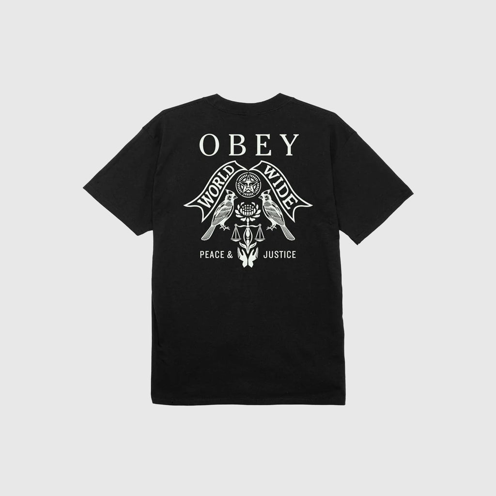 Obey Birds Of Justice Tee - Black - Back