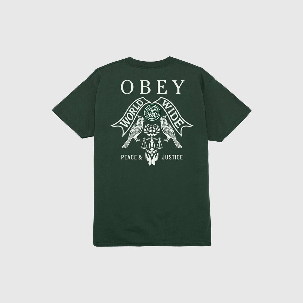 Obey Birds Of Justice Tee - Forest Green - Back