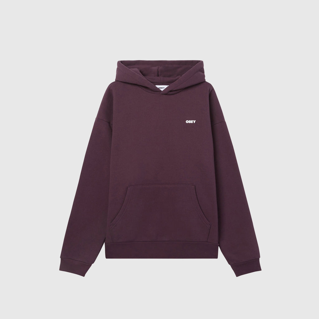 Obey Bold Star Extra Heavy Hood - Plum Perfect - Front