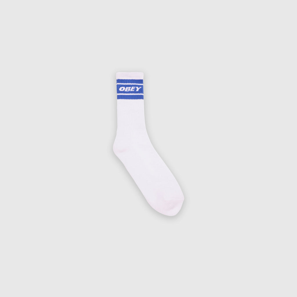 Obey Cooper II Socks - White / Surf Blue
