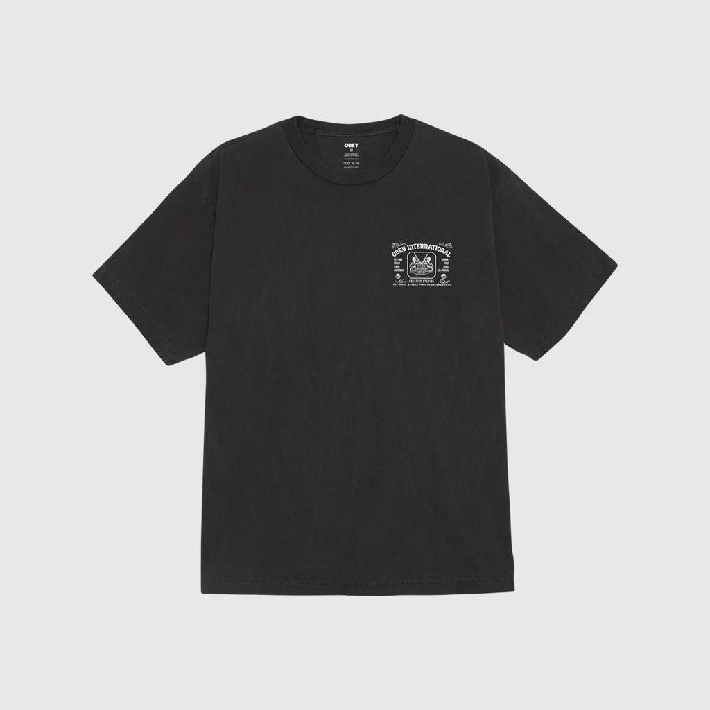Obey Creative Studios Tee - Pigment Dusty Black - Front
