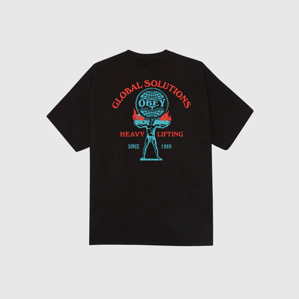 Obey Heavy Lifting Tee - Black - Back
